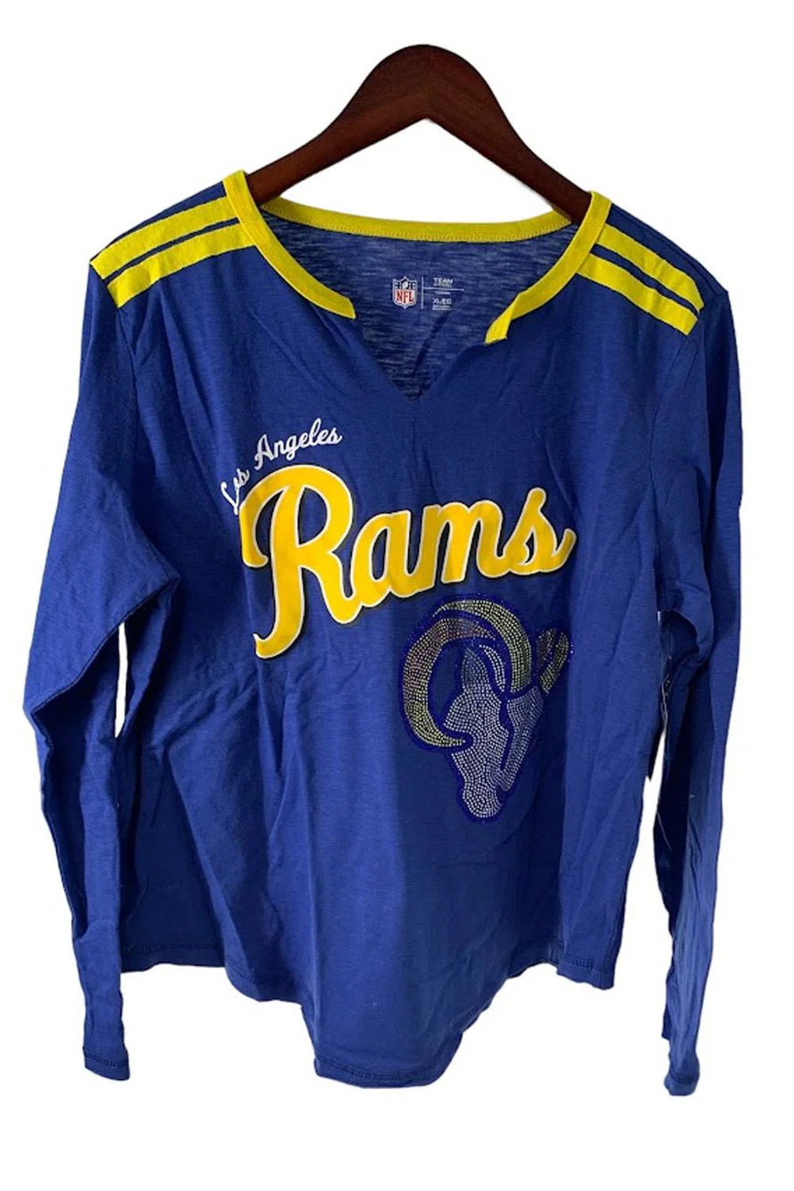 NFL Women's Long Sleeve V-Neck Tee Rams - Regular